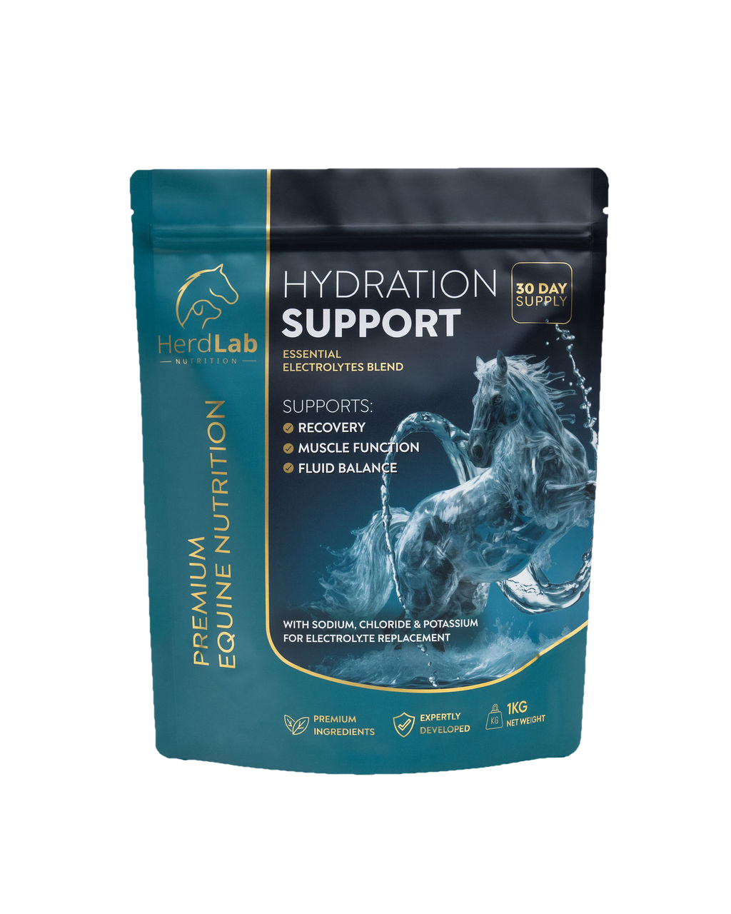 HerdLab Hydration Support 1kg horse electrolyte pouch